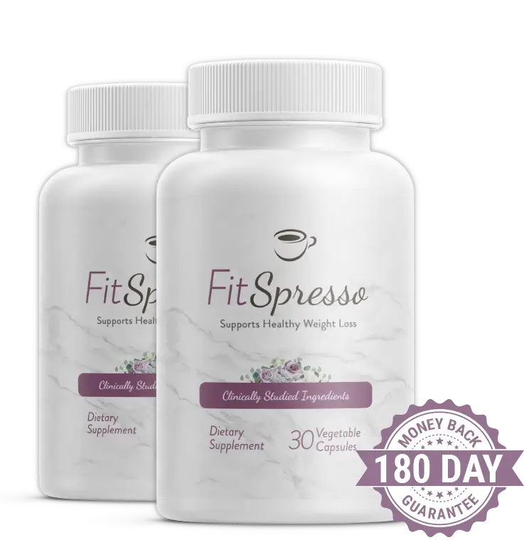 Fit Spresso - Natural weight loss supplement to boost metabolism and burn fat naturally. Includes image of bottles and promotional discount offer.